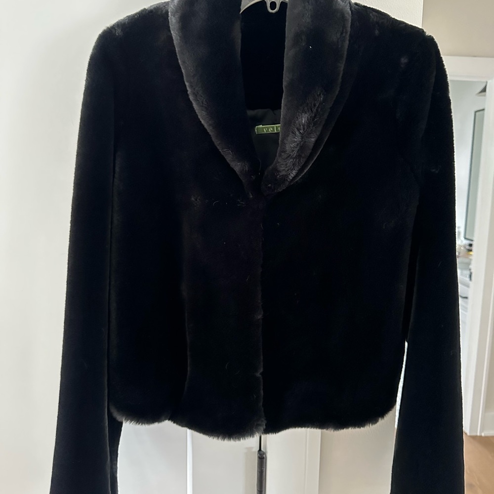 Velvet Faux-Fur Jacket